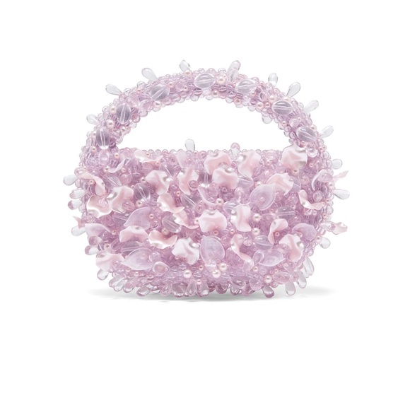 Clio Peppiatt Handbags - NWT Clio Peppiatt Petal Bag Wisteria Women's Pink Petal Beaded Bag